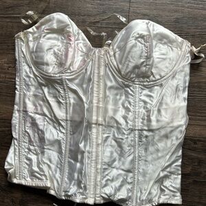 Frederick’s of Hollywood Bridal Elegant White Satin Corset 42C